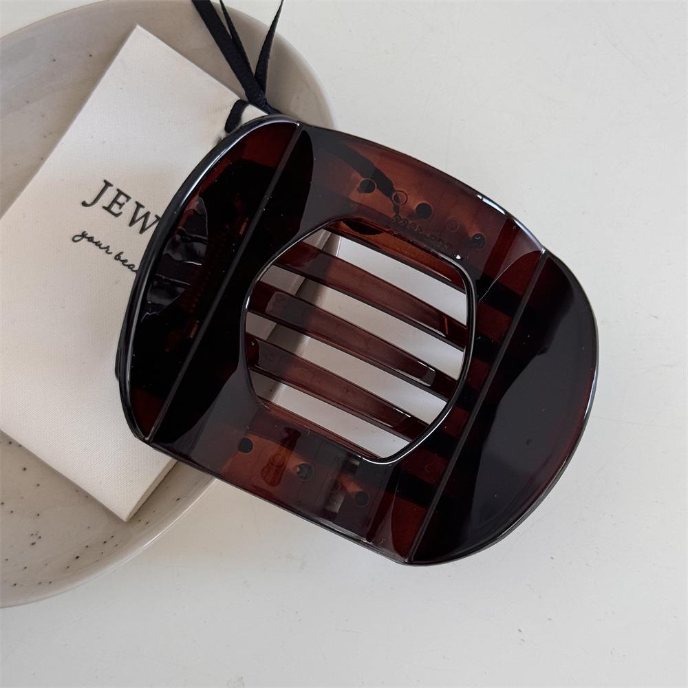 Korean Retro Tortoiseshell Non-Slip Hair Claw Clip for Elegant Half-Up Styles