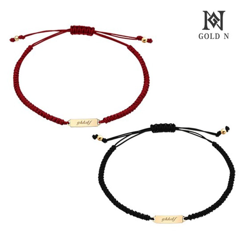 

Gold N 14K Gold Stick Silk Bracelet Black/Red Red