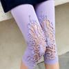 Lace Fashion Women Summer Leggings Skinny Stretch Cropped Capris Pants 3/4 Length Trousers