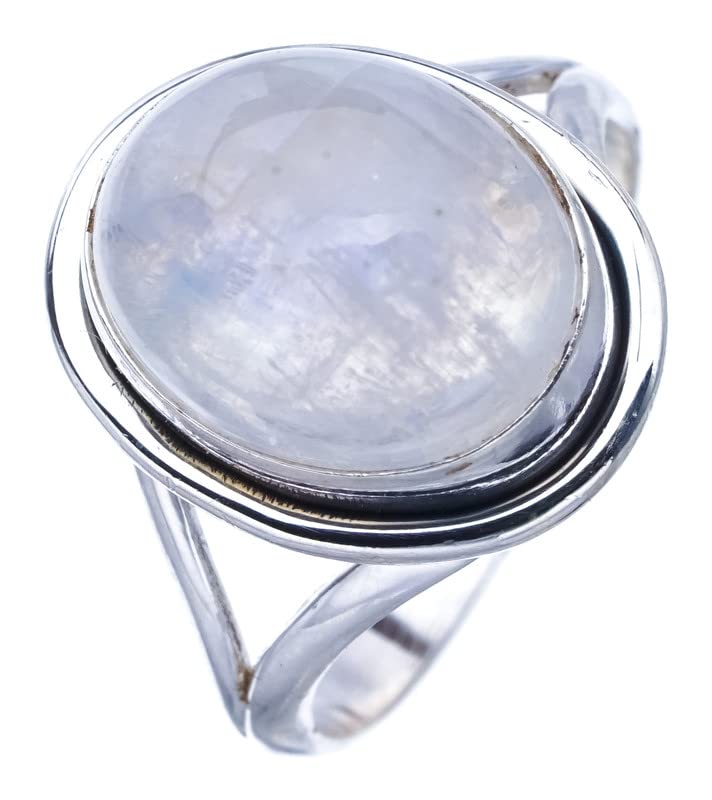 

StarGems® Natural Moonstone Handmade 925 Sterling Silver Ring 5.75 F0659