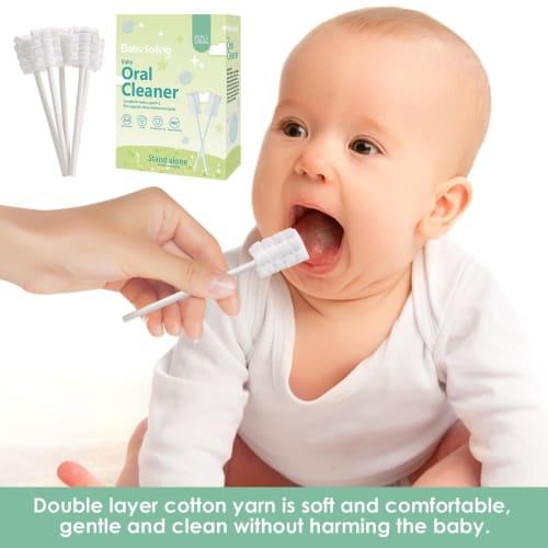 Evnbhgyu 30-Piece Newborn Tongue Cleaner, Upgraded Disposable Oral Cleaner with Paper Handle, Soft Gauze Toothbrush for Newborns, Suitable for Babies