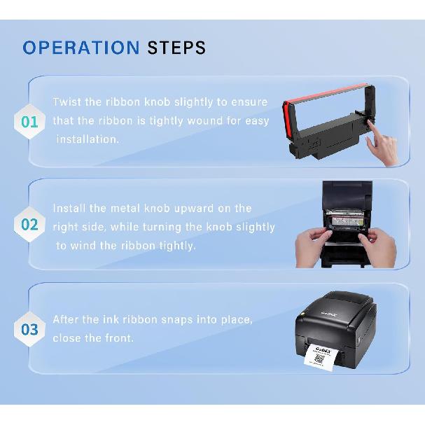 Compatible Ink Ribbon for ERC30 ERC34 ERC38 Black/Red, for POS Receipt & Kitchen Printers, with Advanced Ultrasonic Welding Technology, Individually