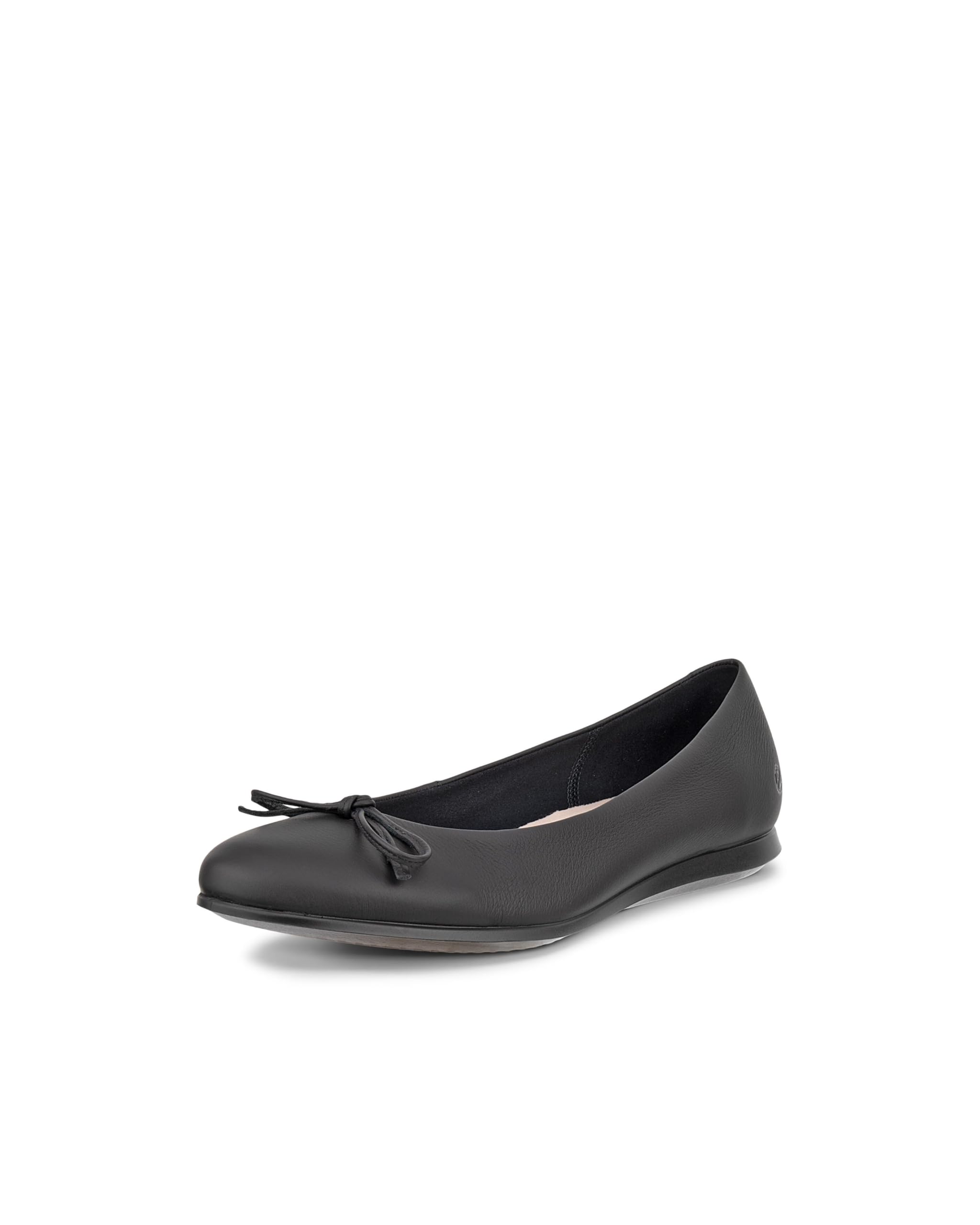 ECCO TOUCH BALLERINA 2.0 Женские балетки из натуральной кожи с бантом, Черные, Размер 23,0 см, 3E