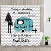 Beach Surf Rv Shower Curtain For Bathroom Decor Surfboard Hawaii Palm Tree Camping Car Ocean Sea Print Bath Curtain With Hooks