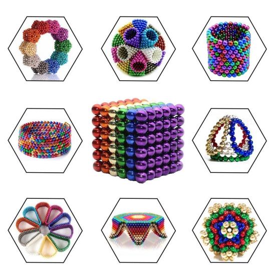 216Pcs 3mm Magic Block Puzzle Magnetic Ball Cube Children Early Education Gift