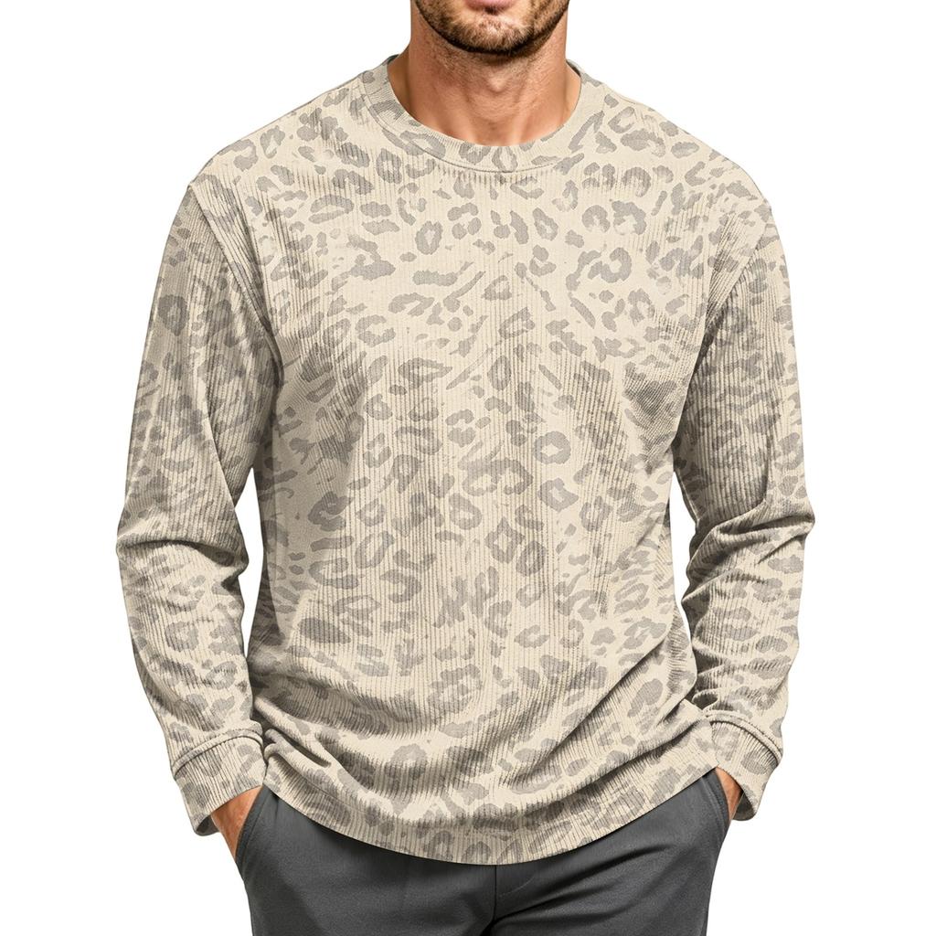 Men's Corduroy Long Sleeve Neck Top for Everyday Casual Wear