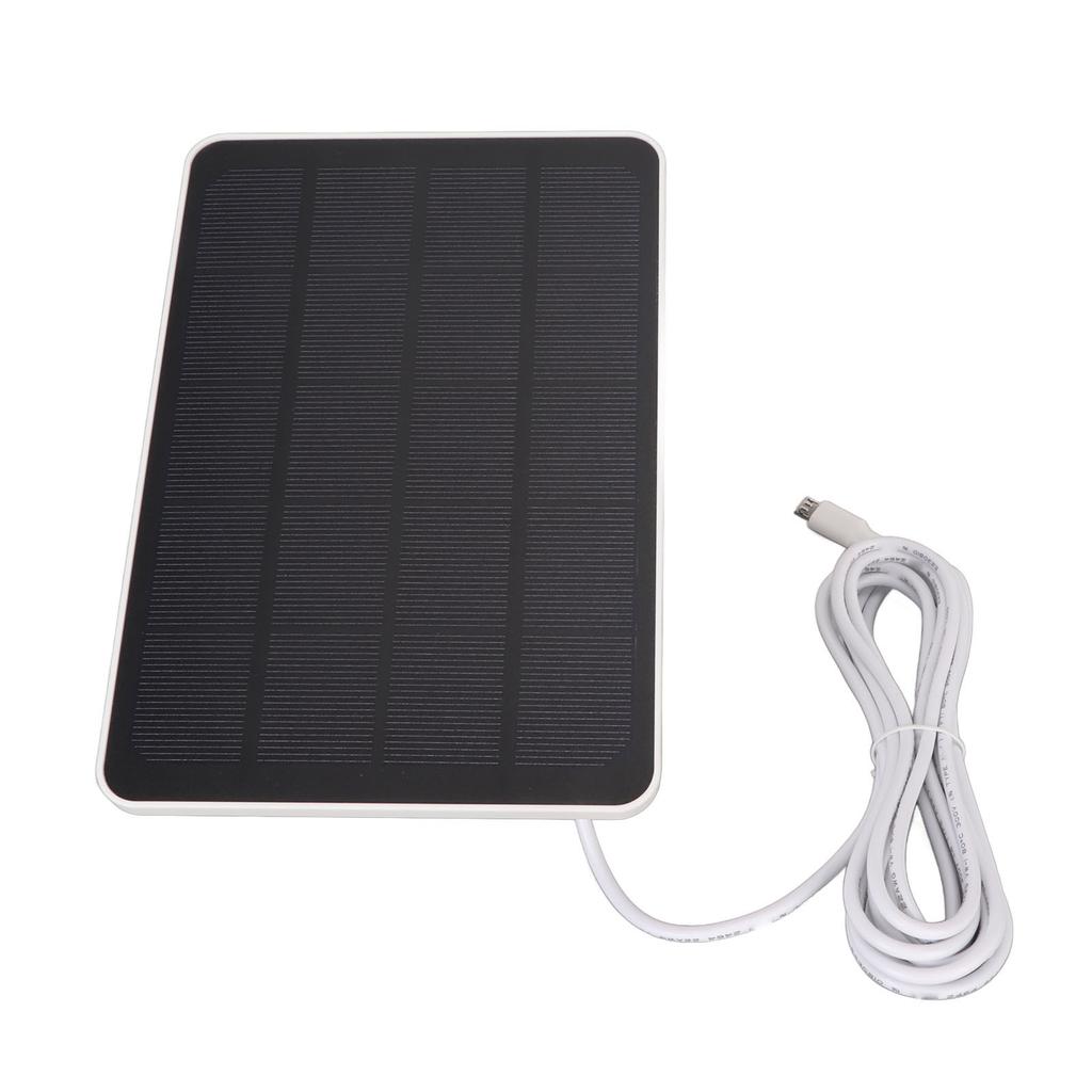Camera Solar Panel IP65 Waterproof Camera Charger 5V 4W High Efficiency for Micro USB C White