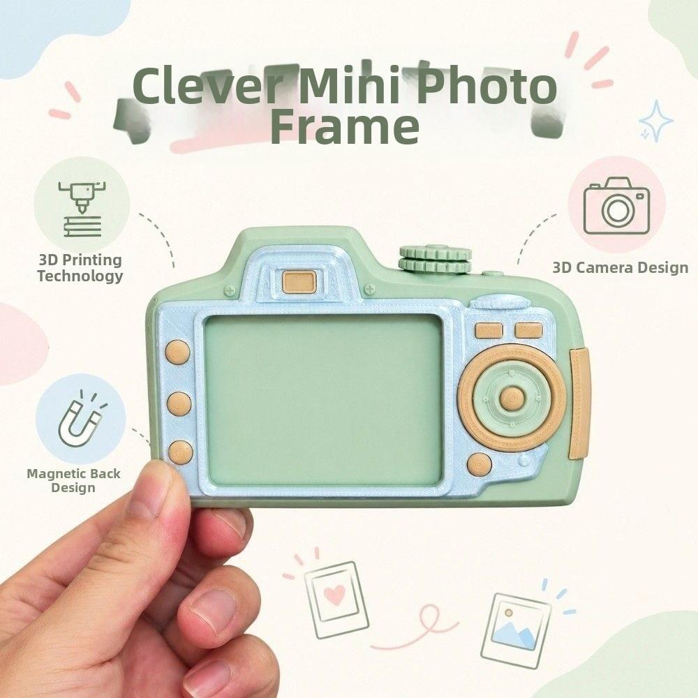 Creative Photo Frame Refrigerator Magnets Camera Design Postcard Display Stand Living Room
