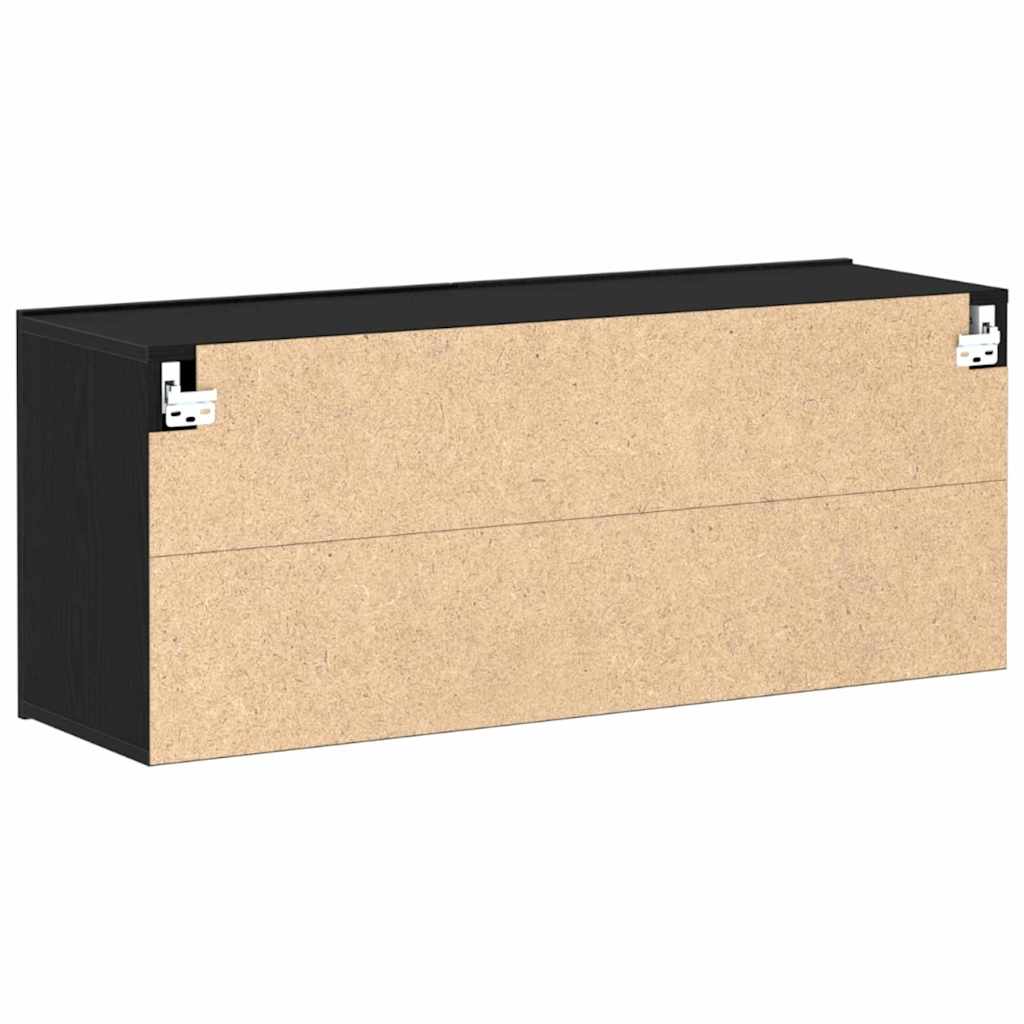 TV Cabinet Set Black Oak Effect 100 X 30 X 41 Cm