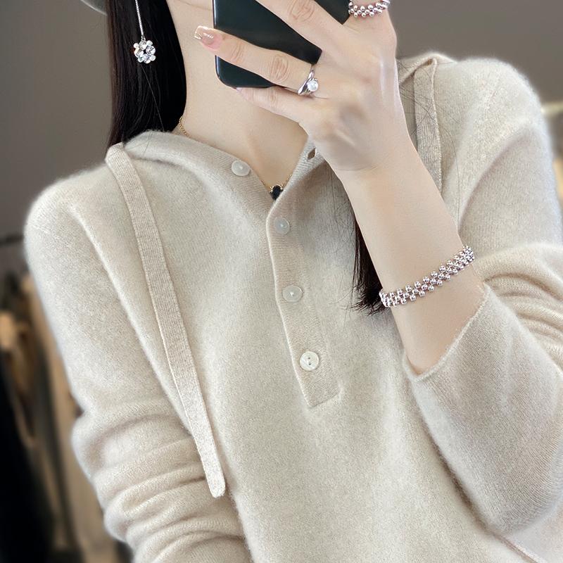 Women's Cashmere Sweater Qinghe Cashmere 30% Cashmere 70% Wool Women's Autumn and Winter Cashmere Pullover Soft and Warm