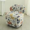 Jacquard Pattern Mushroom Stool Cover Slipcovers Washable Low Stool Protective Case Elastic Anti-dust