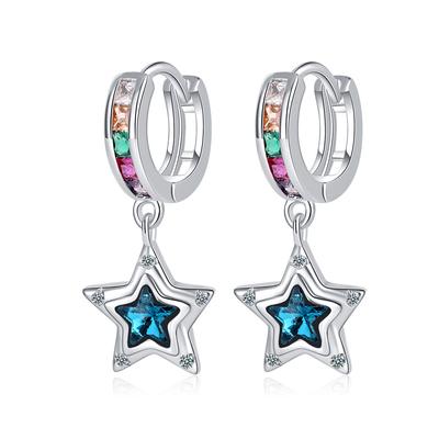 925 Stamped Korean Fashion Jewelry Sweet Love Star Dangle Earrings for Women  Trend New Women's Earring Boucle Oreille Femme