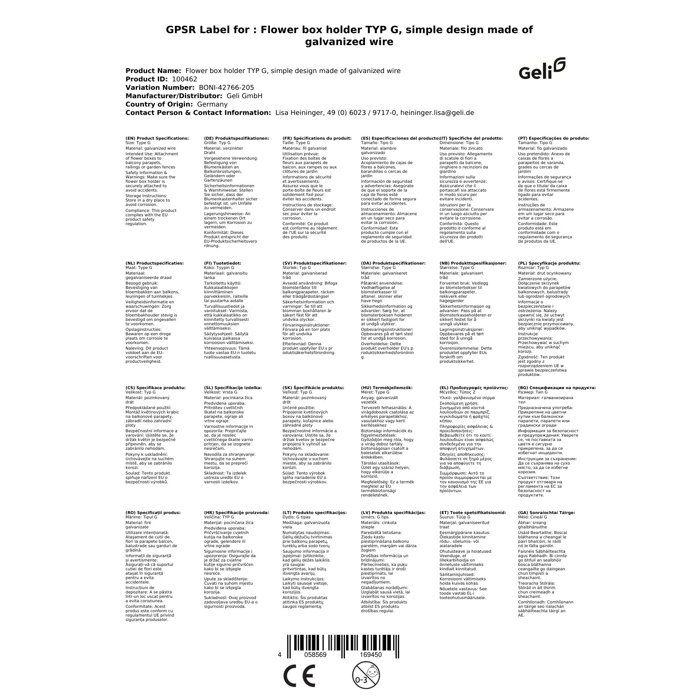 Support Planter Balcony Type G, Easy Fixation, 25kg