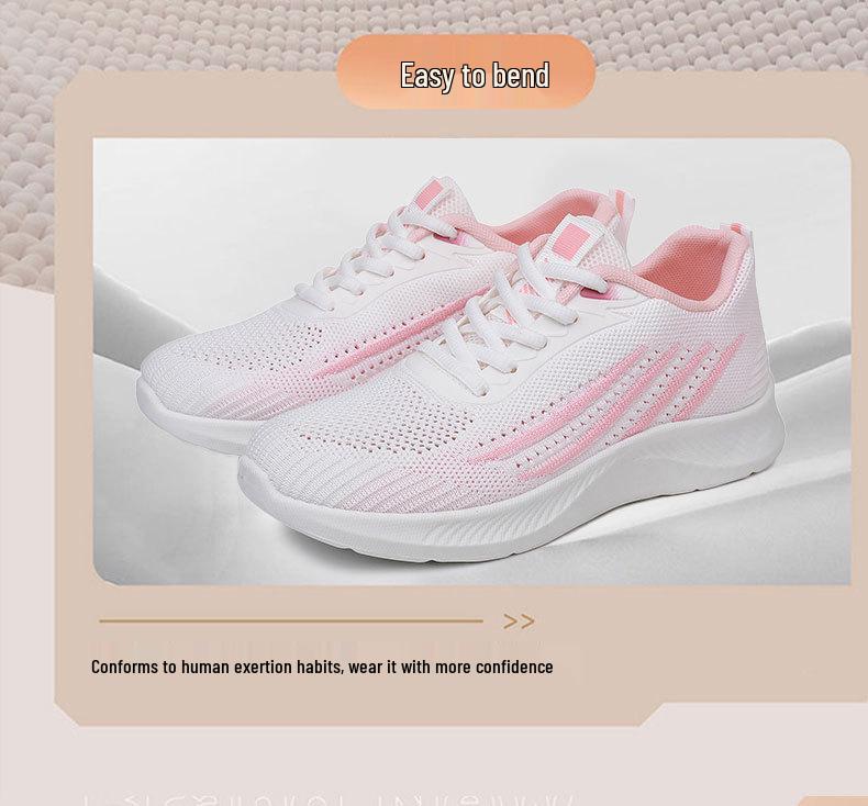 Summer 2025 Women's Fly-Knit Breathable Casual Sports Shoes - Soft Sole & Non-Slip