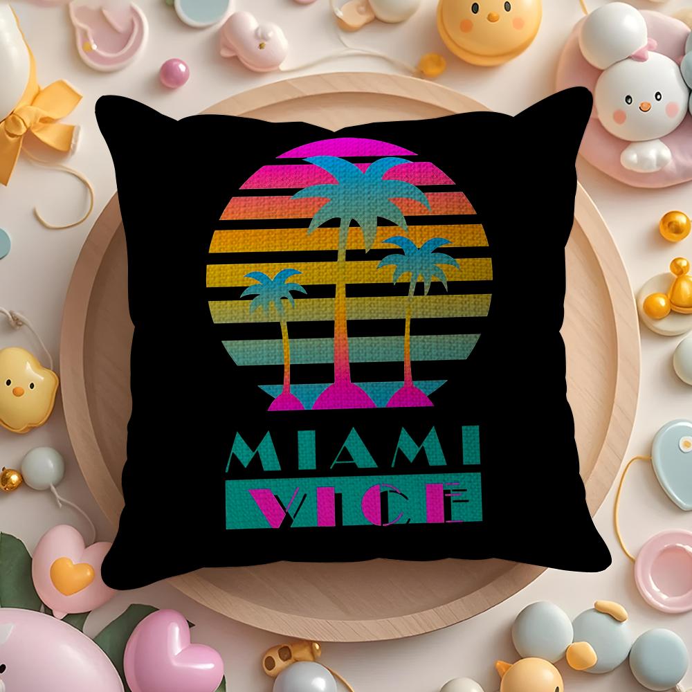 

Miami Vice Pillow Case Pattern Printed Pillowcase For Living Room Sofa Cushion Cover Bedroom Decor 30X30cm
