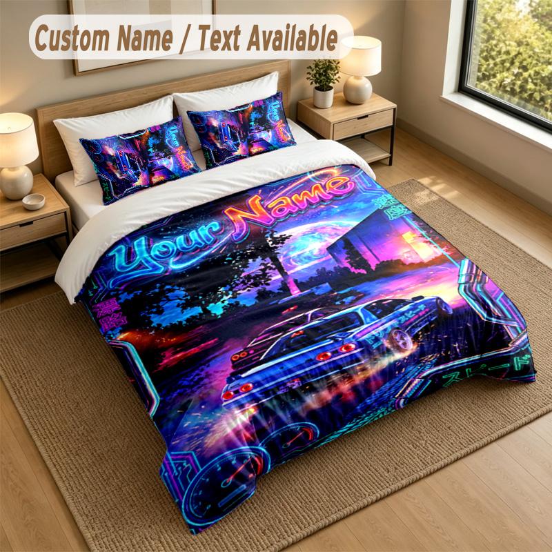 Adventure Journey Theme Personalized 3Pcs Bedding Set Custom Text & Name 1 Sheet 2 Pillowcases Household Bedding 1pc