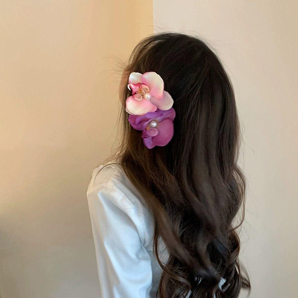 Butterfly Orchid Orchid Flower Hairpin Cloth Girl Hair Clip Cute Flower Hair Clip Seaside