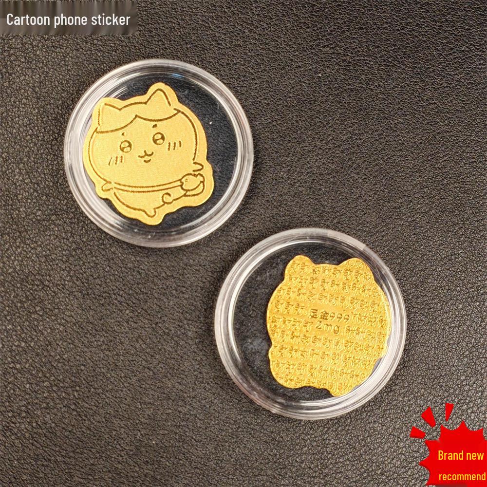March 8th Goddess Festival Gift: Usacchi Cartoon Phone Sticker, 999 Gold Foil for Peace and Wealth