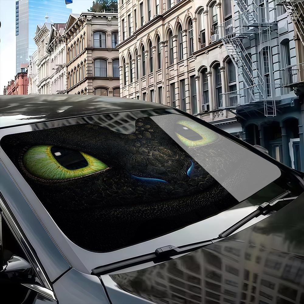 Cartoon Funny T-train Your Cute D-dragon Eye Car SunShade Windshield Anti-UV Window Windscreen Cover Shade Auto Visor