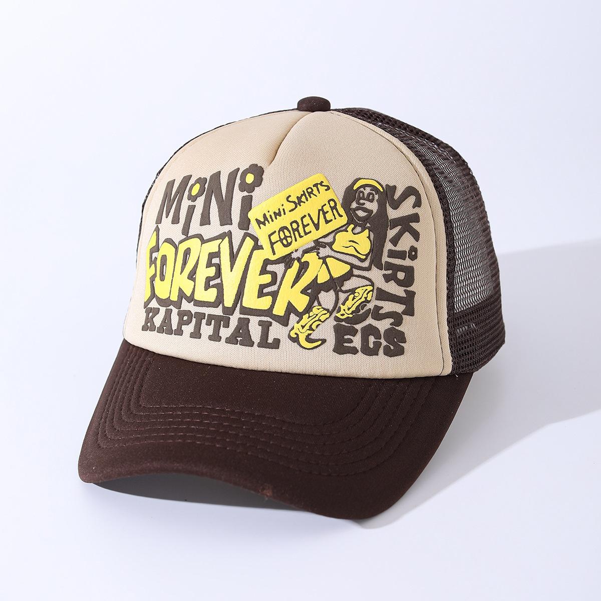 Forever Letter Sponge Printing Baseball Cap Men Women Outdoor Mesh Cap Casual High Quality Summer Sun Trucker Hat Adjustable