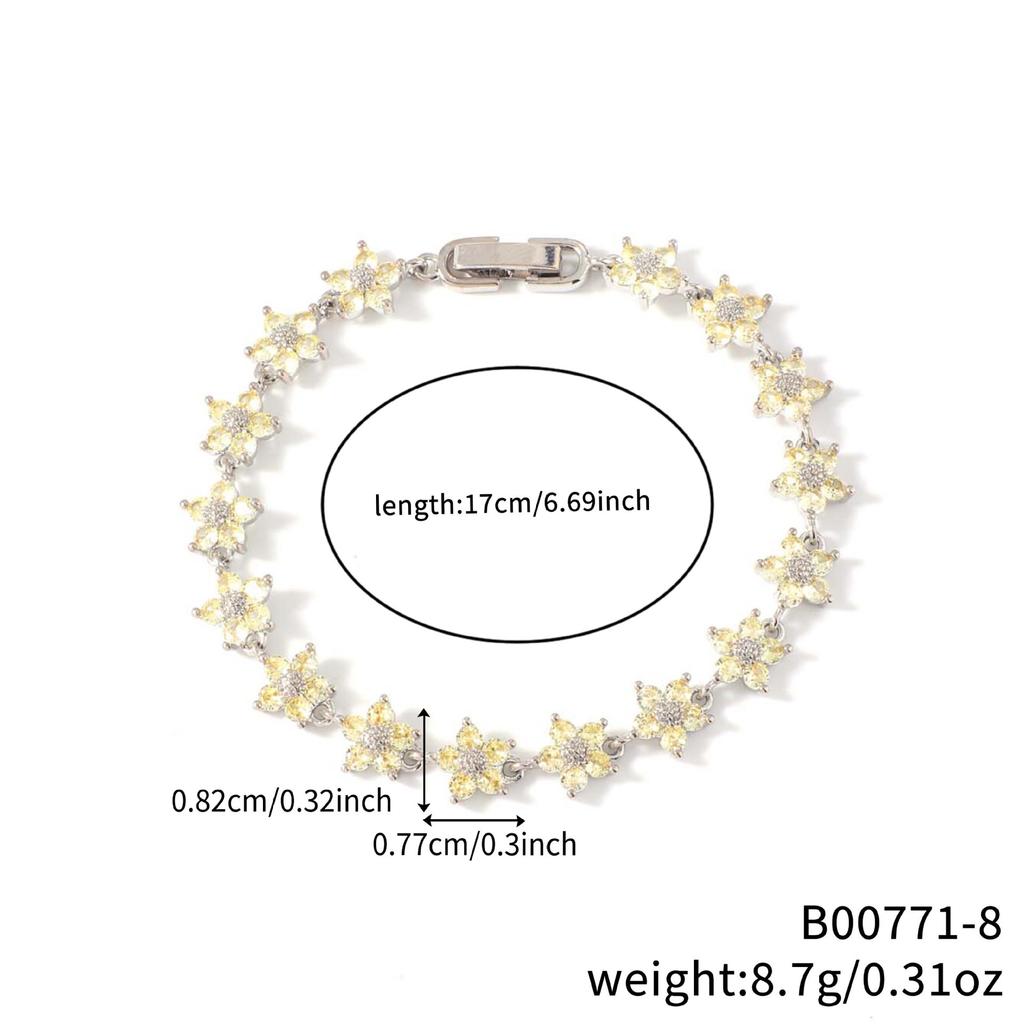 Fashion Five-leaf Flower Diamond Bracelet European and American Ins Style Light Luxury Niche Five-leaf Flower Full Diamond Jewelry