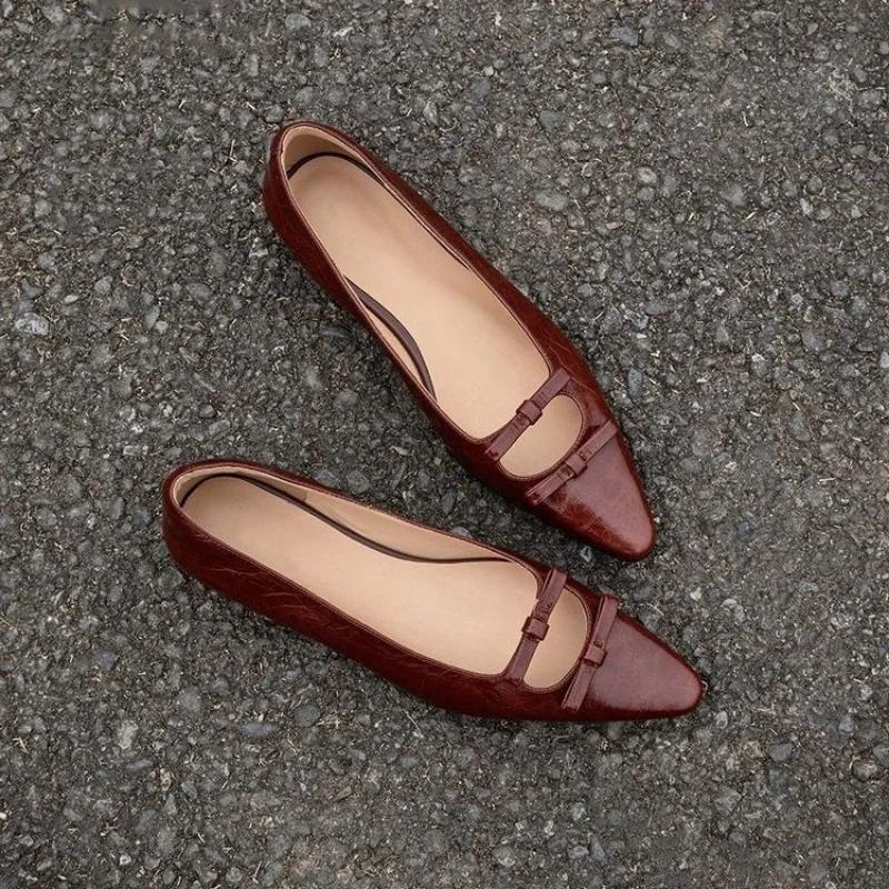 

Женские балетки, новые, качественные, мягкие, удобные, кроссовки для отдыха, женские, элегантные, с острым носком, балетки без застежек, обувь для женщин 42 вино красного