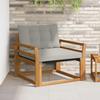 Outdoor Sofa Set Solid Acacia Wood and Textilene Natural