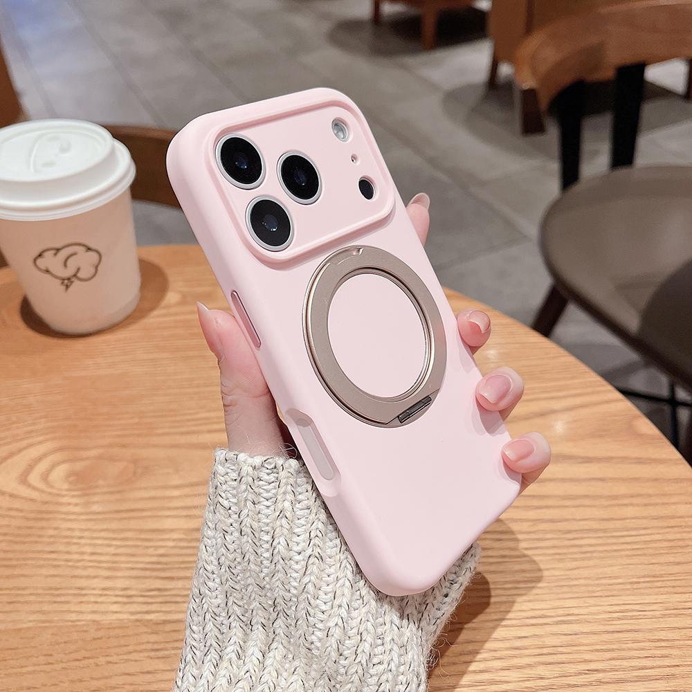 Liquid Silicone Magnetic Stand Holder Phone Case For iPhone 17 Air 17Pro 17 Pro Max For Magsafe Wireless Charging Cover