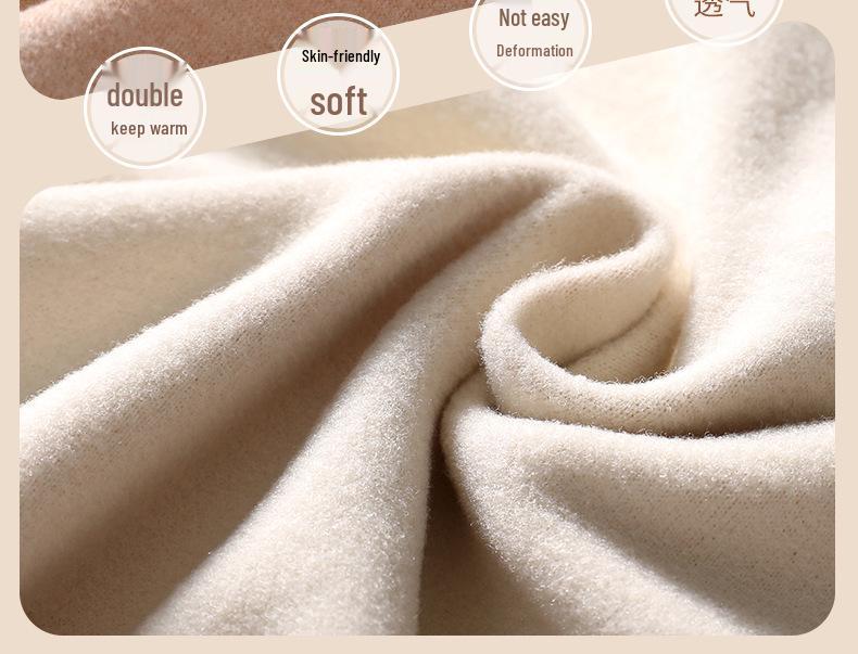 Men's and Women's Plus Velvet Thermal Underwear Set - Cashmere Silk Autumn Winter Base Layer