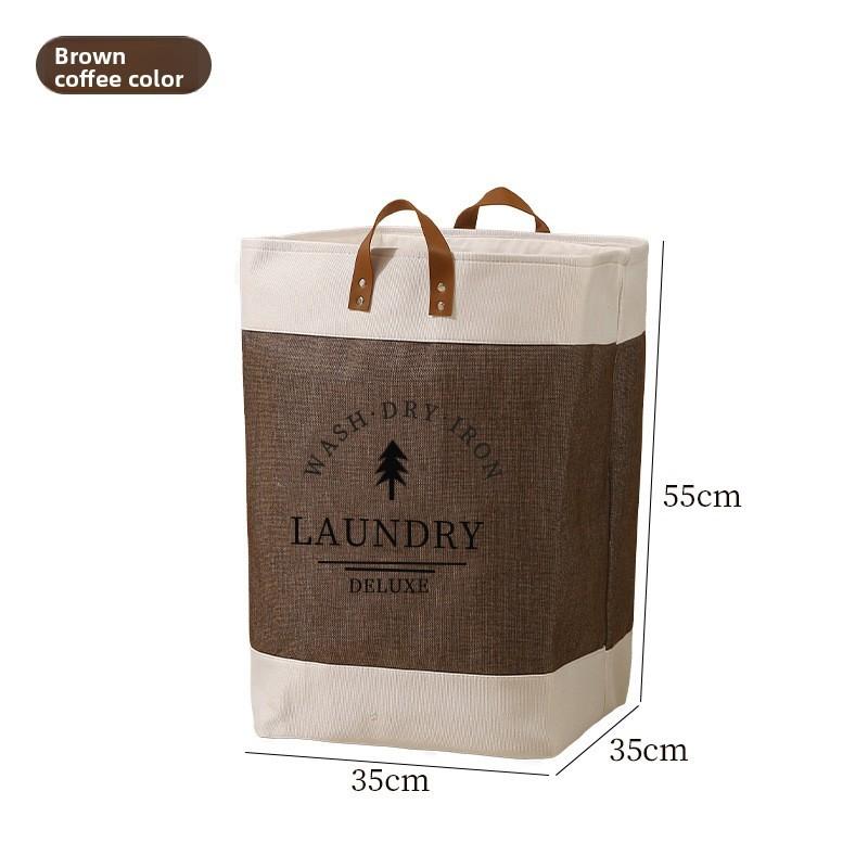 Collapsible Laundry Basket With Printed Fabric For Bathroom And Bedroom Storage