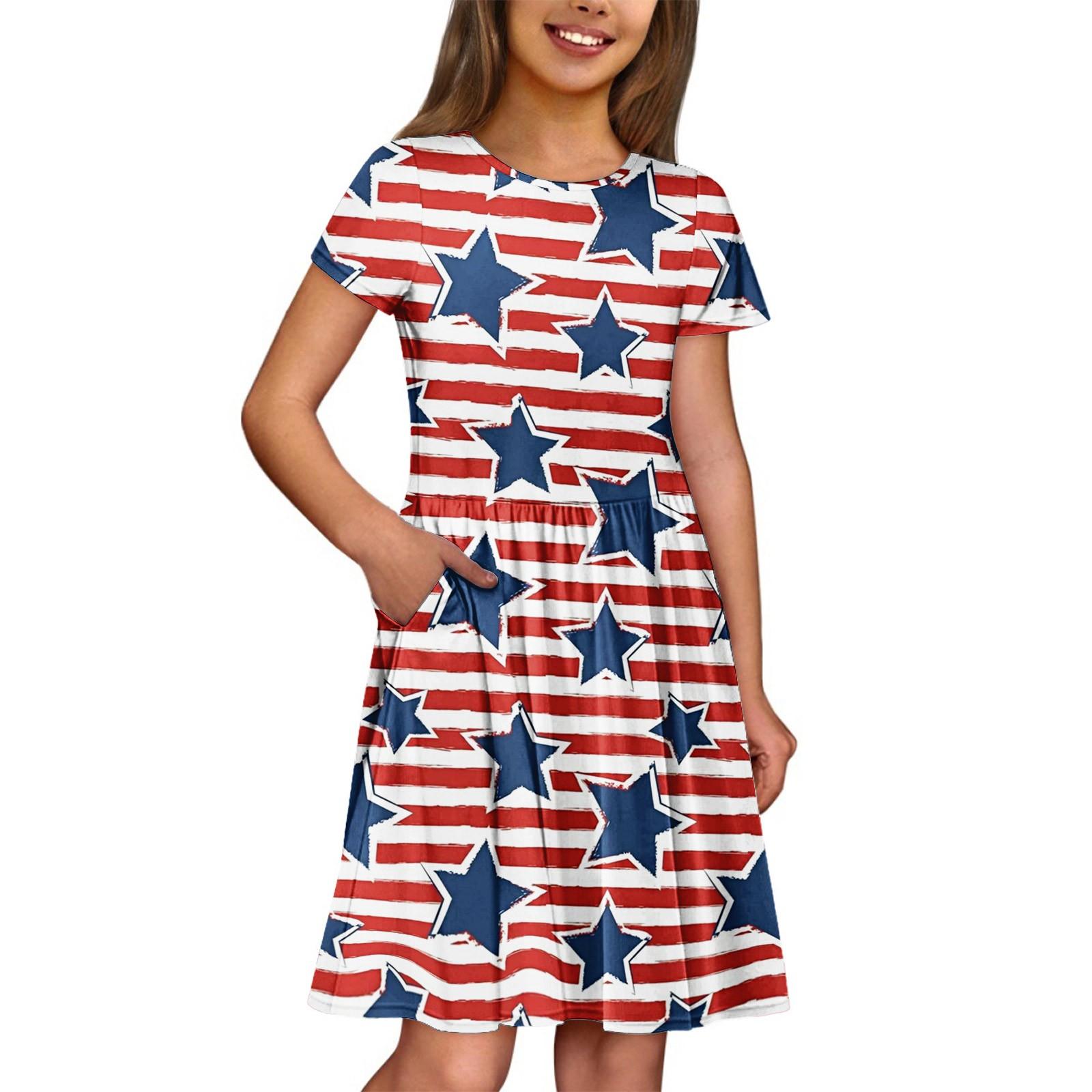 

Летнее платье для девочек, однотонное платье без рукавов с принтом и карманом, повседневное платье, вечернее платье с короткими рукавами 150 киноварь