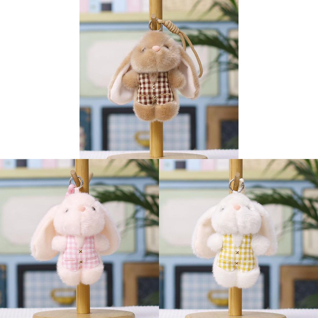 Cartoon Rabbit Plush Toy Keyring With Short Plush Material For Kids And Teens