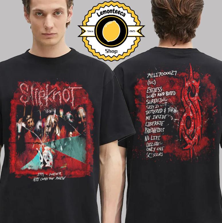 Slipknot 25-летие Самоименованный Трек-лист Двусторонняя Унисекс Футболка Унисекс Футболка XXXL