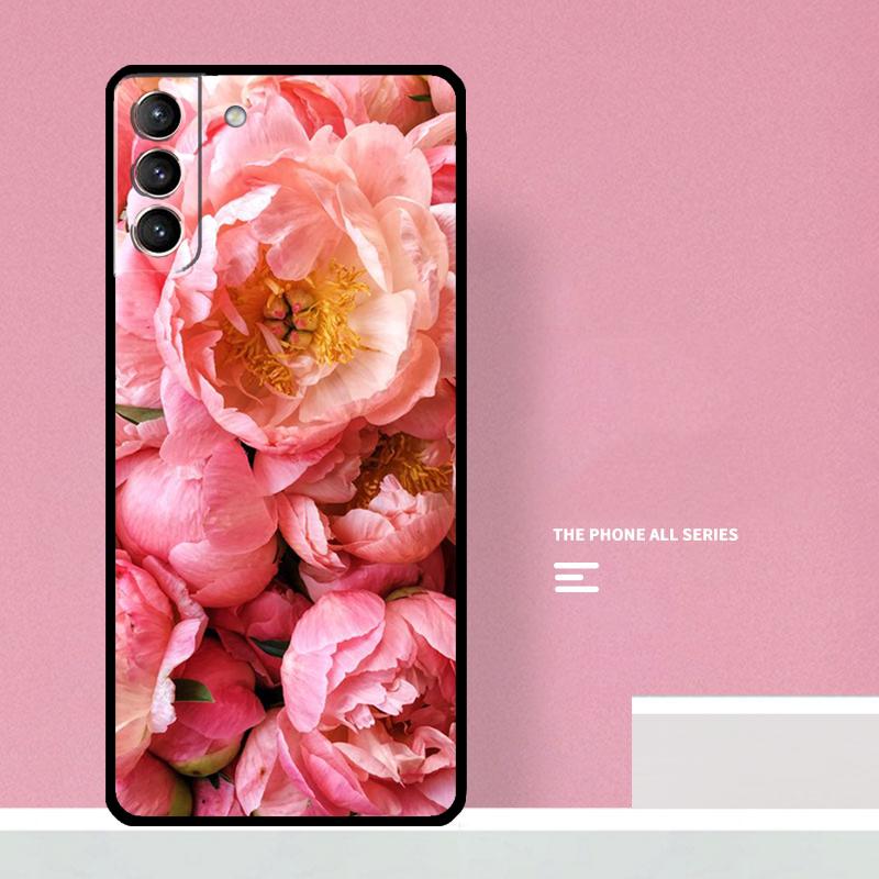 Elegant Pink Purple Peony Flower Phone Case For Samsung Galaxy S25 S26 Ultra S20 S21 S22 S23 S24 S10 Plus S25 FE Cover Coque