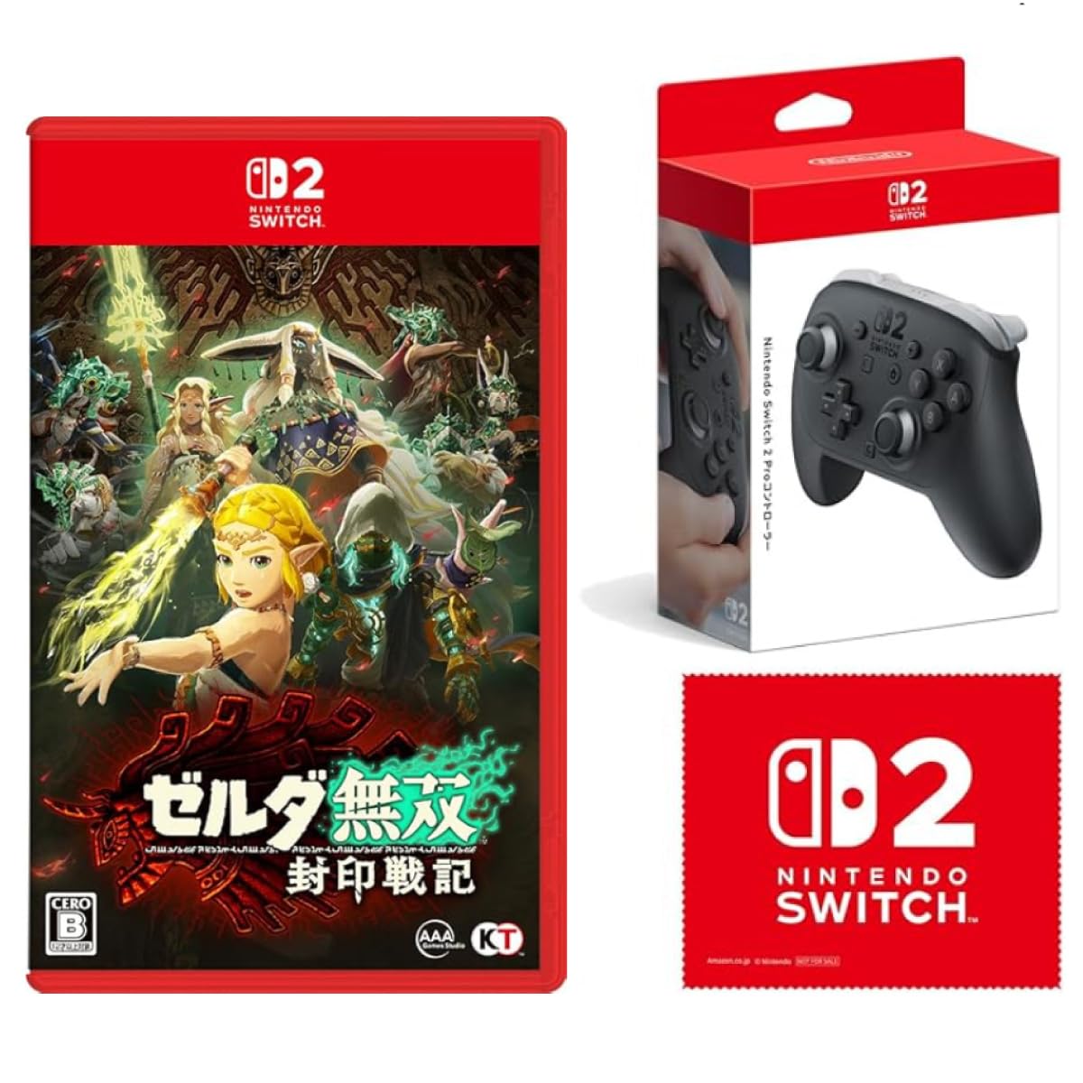Zelda Хроники Запечатанных Войн Switch 2 Nintendo Switch 2 Pro-контроллер Дизайн логотипа Nintendo Switch 2 В комплекте салфетка из микрофибры Musou - +
