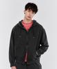 Plaknit Tech Sweat Pigment Zip-Up Hoodie Charcoal