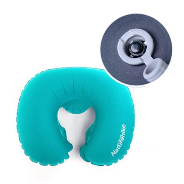 Inflatable U Shaped Travel Pillow With Ice Silk Cover For Adults Comfort And Support зелёный