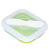 Silicone Insulation Box Portable Lunch Box with Integrated Fork Spoon for Office SchoolFruit Green