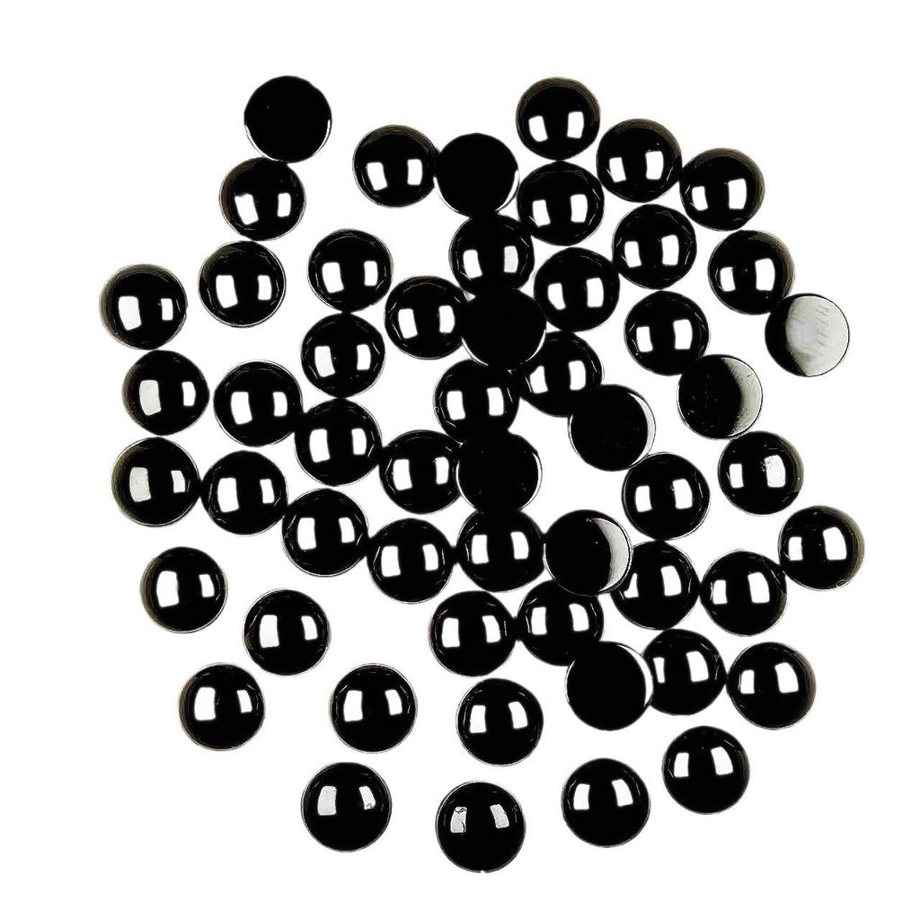 Half-Round Flat-Bottom Eye Plush Toy with Black Bean Eyes - Animal & Human Figures Bead Accessories