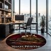 Custom Name Total War Warhammer Printed Round Rug Carpet Chair Rug Area Rug Entryway Doormats,for Office Chair Living Room Bedroom Kitchen Room.