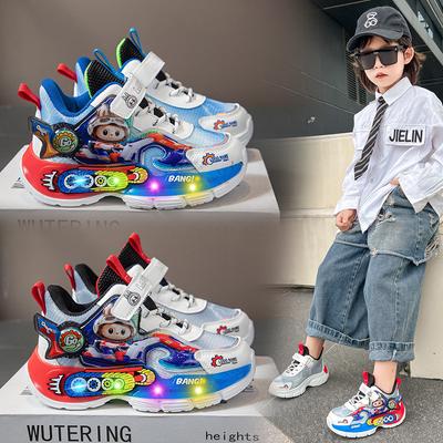 Boys Shoes 2025 Spring and Autumn Children's Sports Shoes Medium and Old Children's Cartoon Dad Shoes Breathable Mesh Versatile Running Shoes