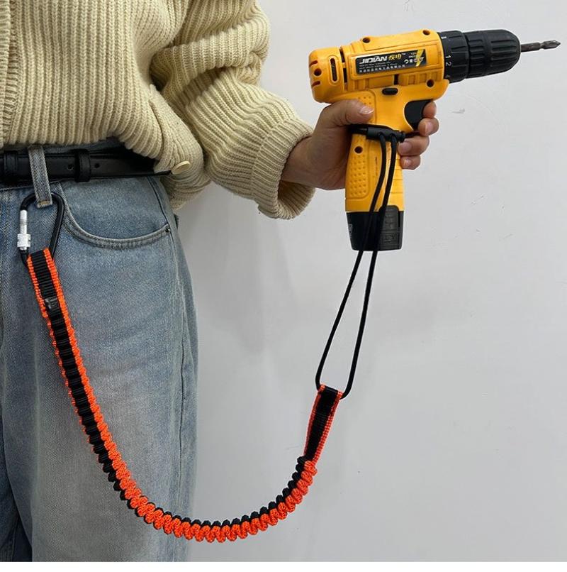 Safety Bungee Tether Tool Lanyard With Carabiner Hook Climbing Working Anti-Falling Safety Rope Aerial Work Climbing Accessories