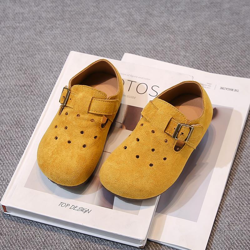 

Kids Flat Shoes Solid Color Retro Girls Fashion Shoes Candy Color 2025 New Boys Moccasins Hook&loop Hollowed-out Sweet Ins Trend 26 жёлтый