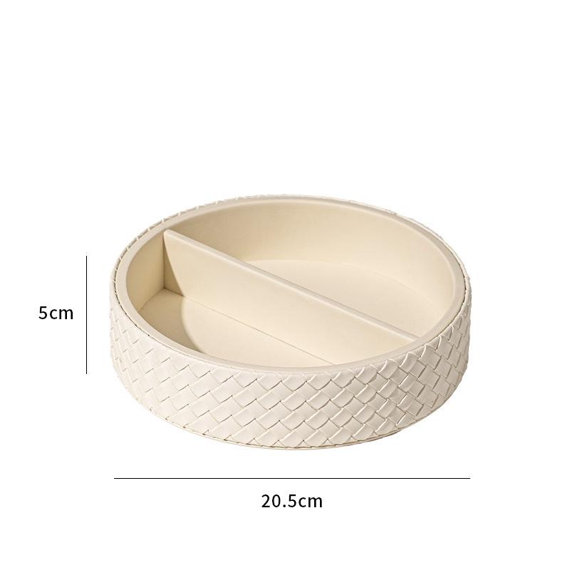 

Nordic Style Leather Woven Pattern Jewelry Tray Luxurious Desktop Cosmet Organization Storage Jewelry Storage Box