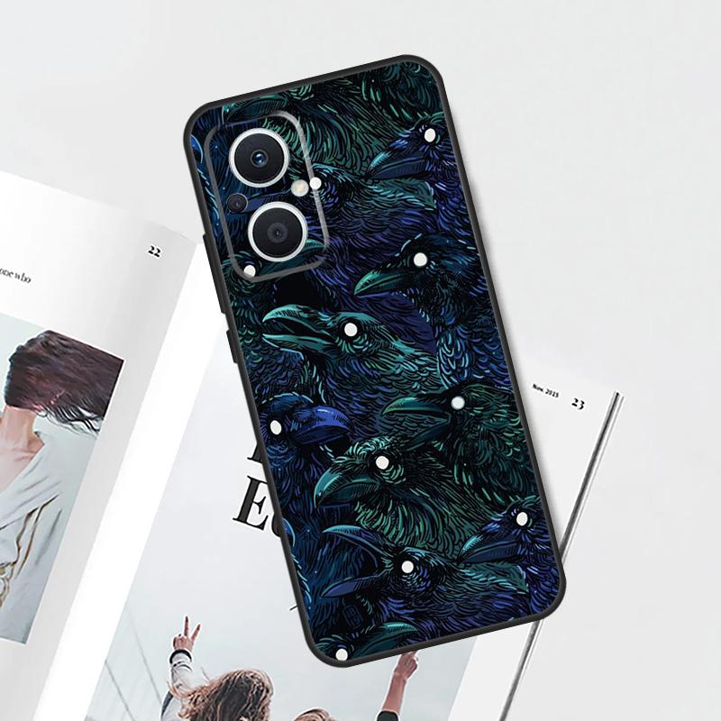 

Raven Crow Skull pattern Case For OPPO Reno 4Z 5Z 8T 4 5 6 7 8 Lite 10 Pro OPPO Find X5 X6 Pro X2 Neo X3 Lite Cover OPPO Find X5 Lite