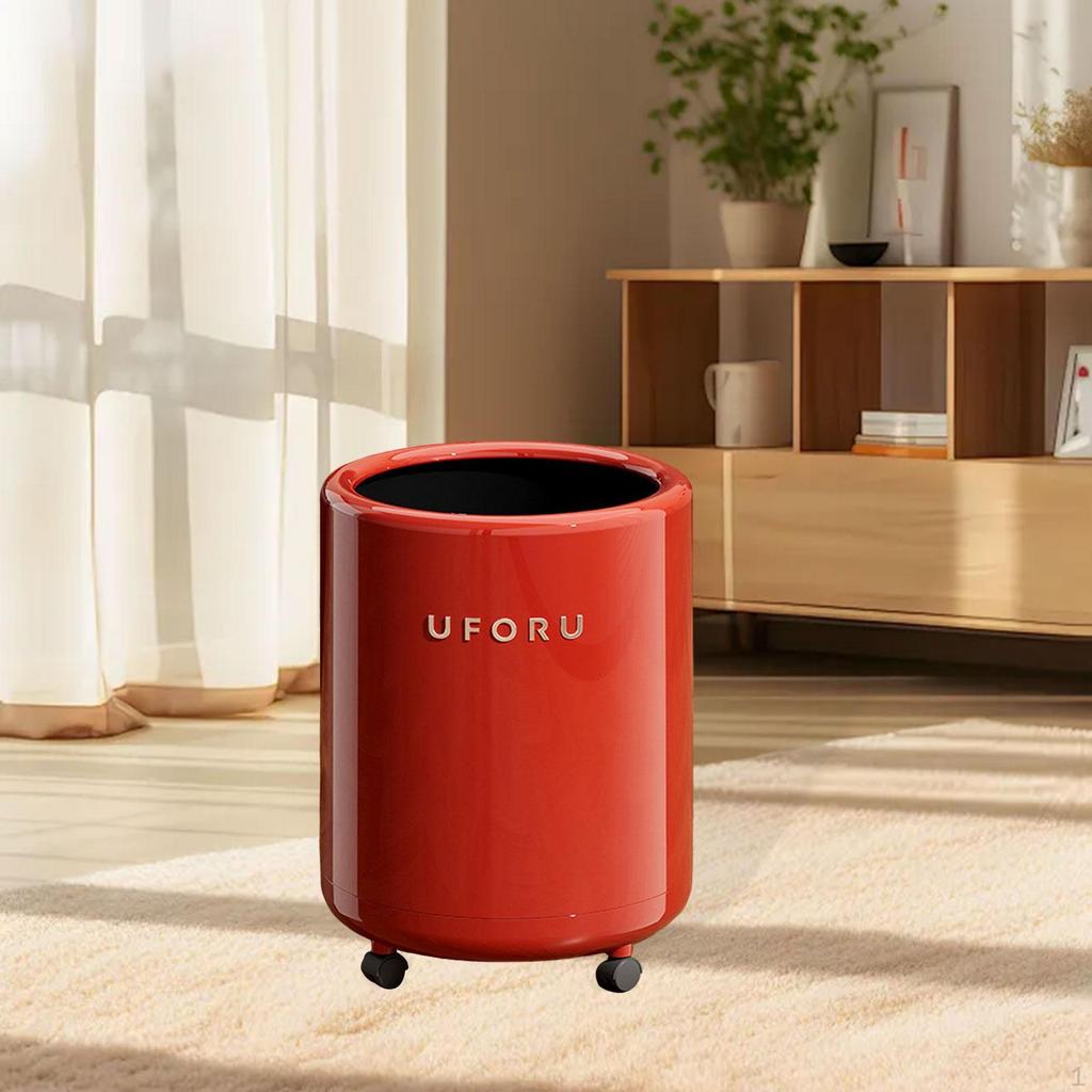 Garbage Can Waste, Paper Bucket, 12L with Wheels Creative Trash Recycling Bin for Bathroom