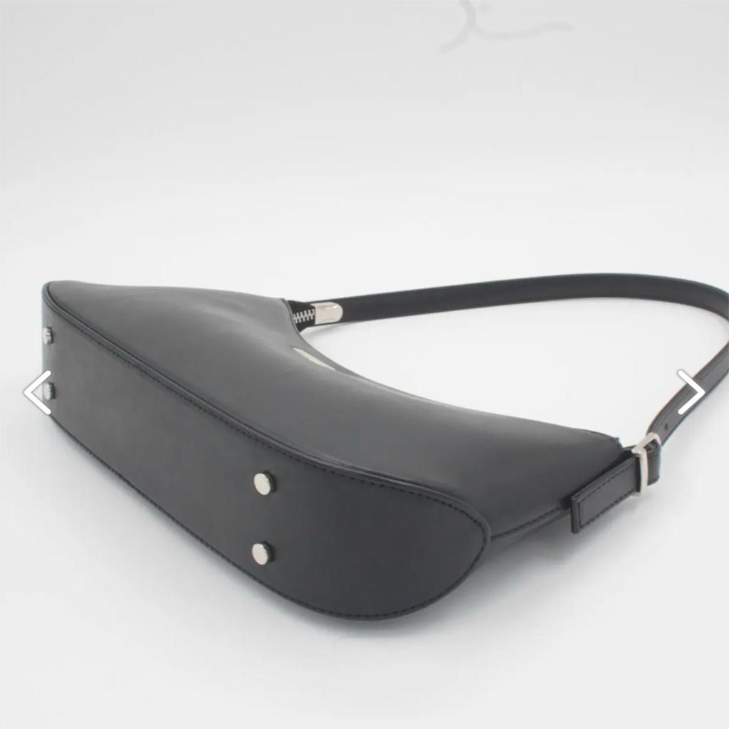 Schwarze Baguette-Umhängetasche aus Kunstleder für Damen