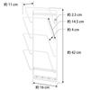 [Yamazaki] Gypsum Board Tablet Holder 4-Tier White, with Gypsum Board Pins & Wood Screws, Approx. W16 x D11 x H42cm. Includes Charging Cord