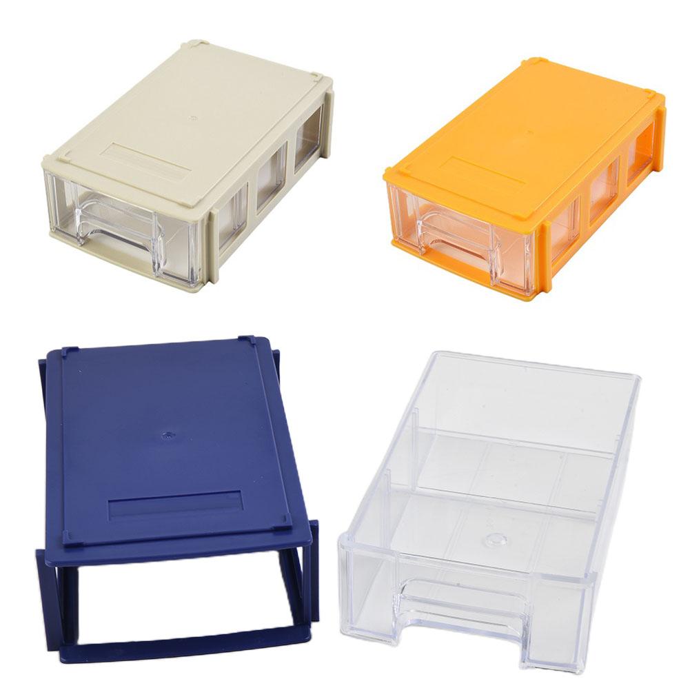 2PCS Stackable Plastic Hardware Parts Storage Boxes Component Screws Toolbox Organizer Combined Cabinet Drawer Case Box