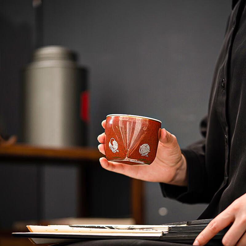 Su's Ceramic Tianmu Double-Layer Master Teacup
